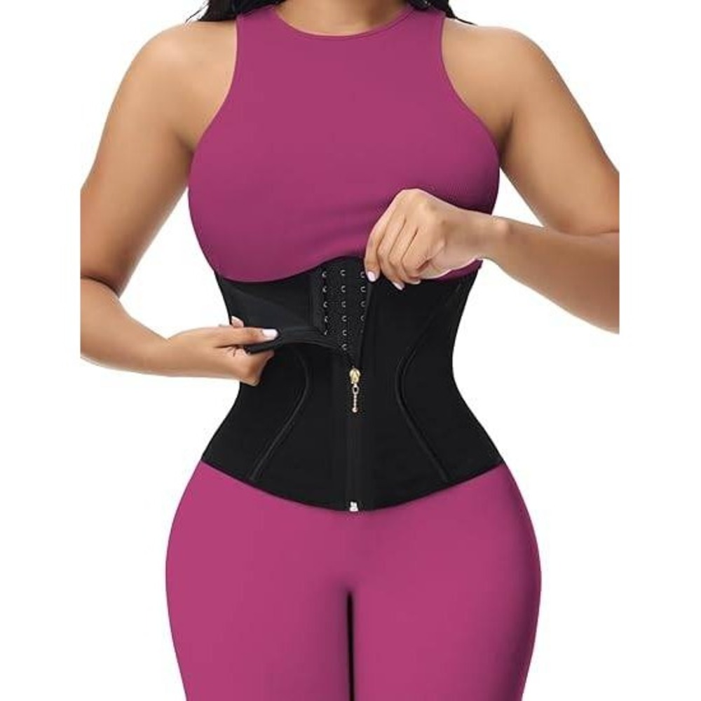 MSRP $51 SHAPSHE Women's S Black Short Torso Waist Trainer Corset Waist Cincher
